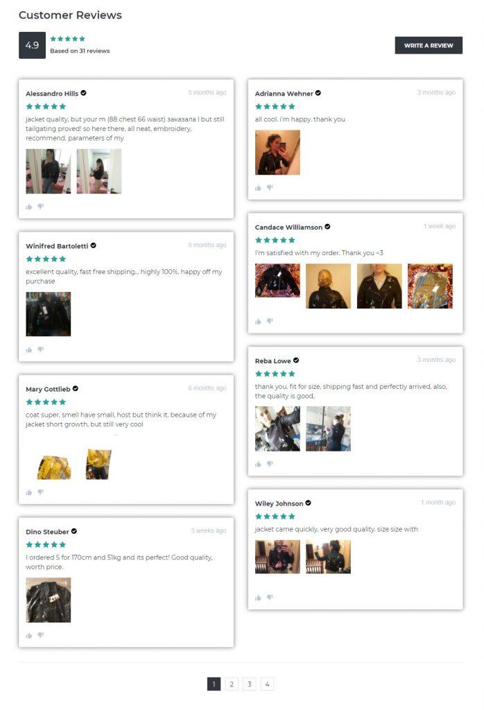 review section for your store