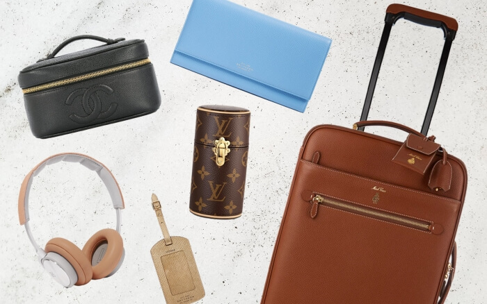 travel-set-suitcase-headphones-purse-luxury