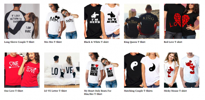 product ideas for dropshipping on Valentine's Day - Couple T-Shirt