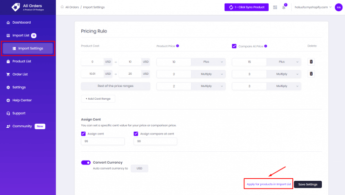 Ali-Orders-pricing-setting-price-rule