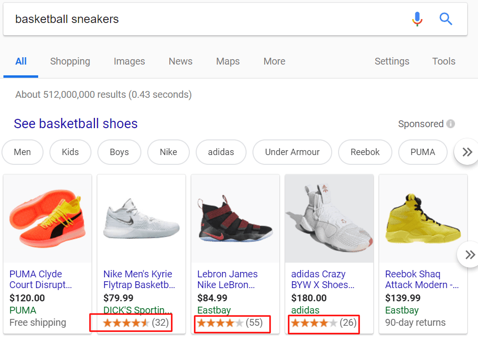 google-product-ratings