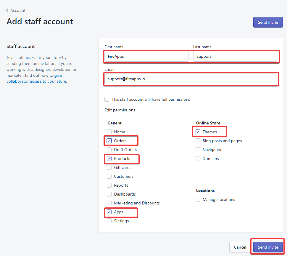How To Setting Staff Account For FireApps To Support
