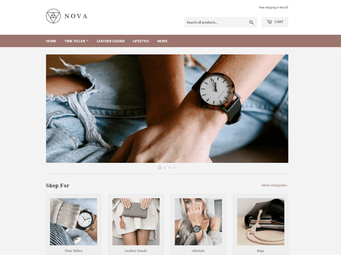 Nova Store Using Supply Shopify Theme With Simple Clean Design