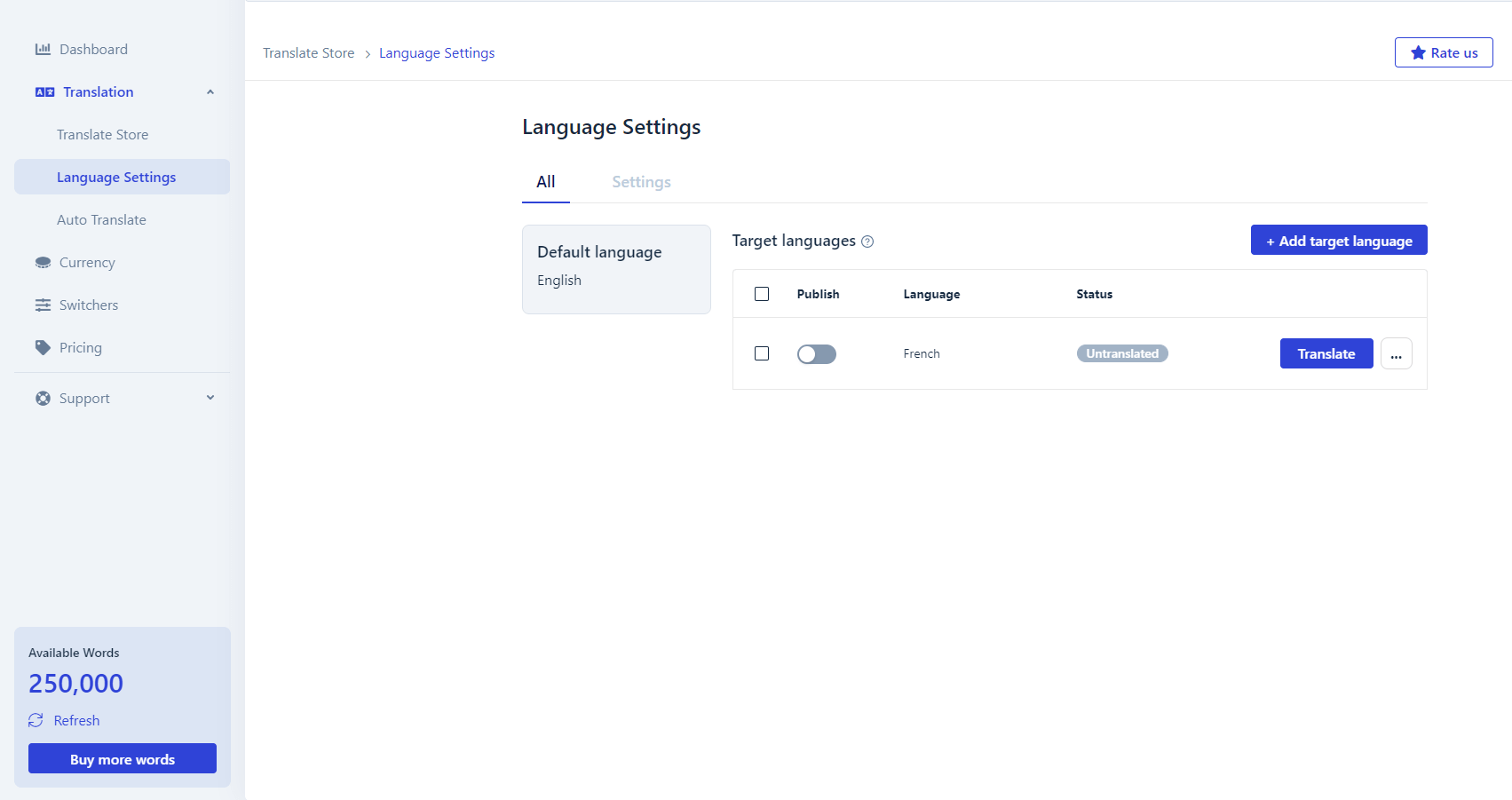 Translate features