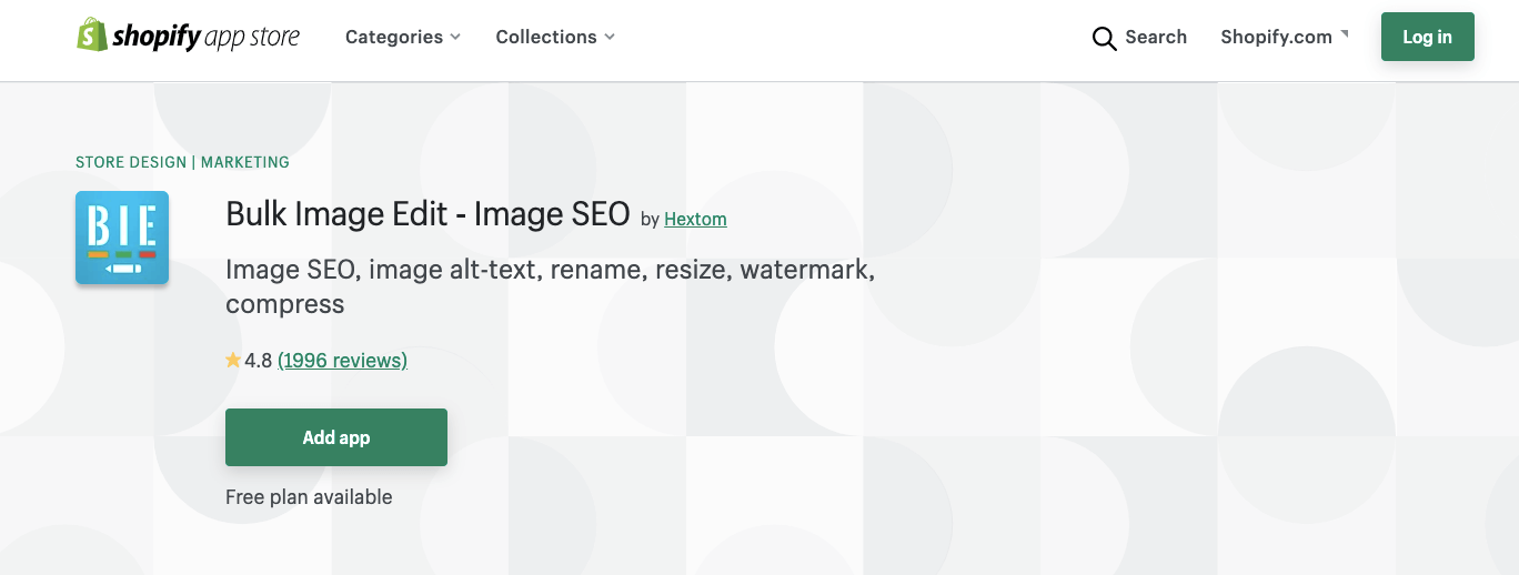 Bulk Image Edit in Shopify SEO app