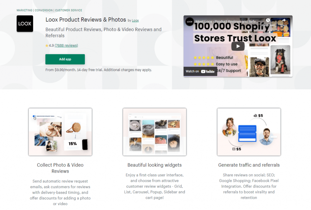 Loox - Shopify Product Reviews, UGC, Referrals, Upsells